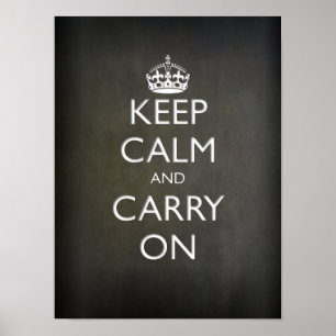 Keep Calm and Carry On(黒石) ポスター