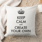 Keep Calm and Carry On Create Your Own Black クッション (ブランケット)