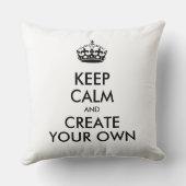 Keep Calm and Carry On Create Your Own Black クッション (裏面)