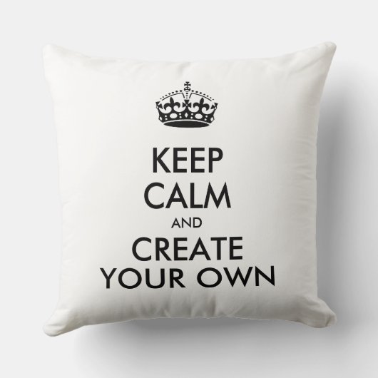 Keep Calm and Carry On Create Your Own Black クッション (裏面)