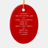 Keep Calm and Carry On html (あらゆる色で) セラミックオーナメント (正面)