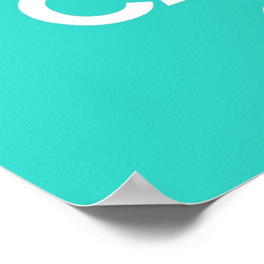 Keep Calm and Carry On in Turquoise ポスター (角)