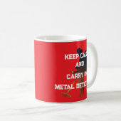 KEEP CALM AND CARRY ON METAL DETECTING コーヒーマグカップ (正面右)