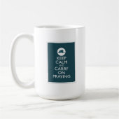 「Keep Calm and Carry On Praying コーヒーマグカップ (左)