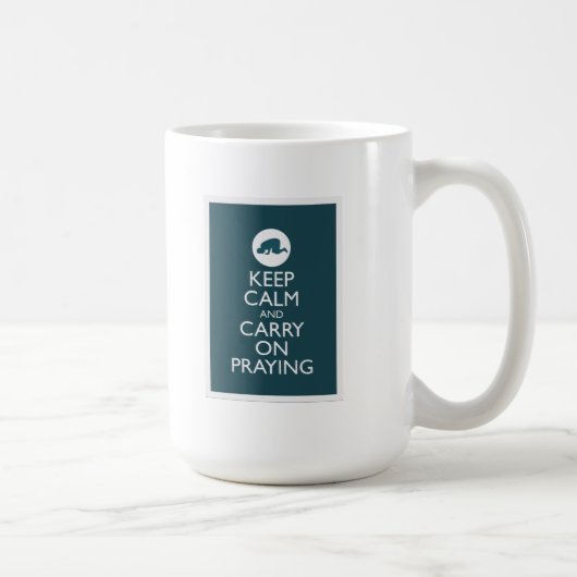 「Keep Calm and Carry On Praying コーヒーマグカップ (右)