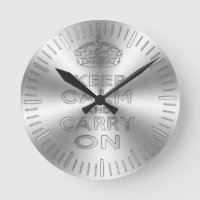 Keep calm and carry on shinning metal craved effec