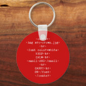 Keep Calm and Carry Onhtml (任意の色) キーホルダー (正面)