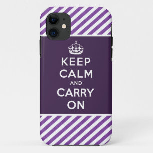 Keep Calm and Carry OniPhone 5ケースパープル iPhone 11 ケース