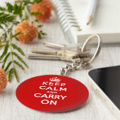 Keep Calm and Carry OnTシャツのイギリスのポスター キーホルダー (側面)