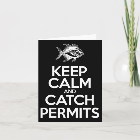 Keep Calm And Catch Fish - 釣り人 釣り許可証 カード (正面)