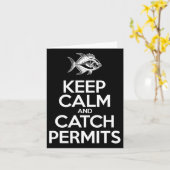 Keep Calm And Catch Fish - 釣り人 釣り許可証 カード (黄色い花)