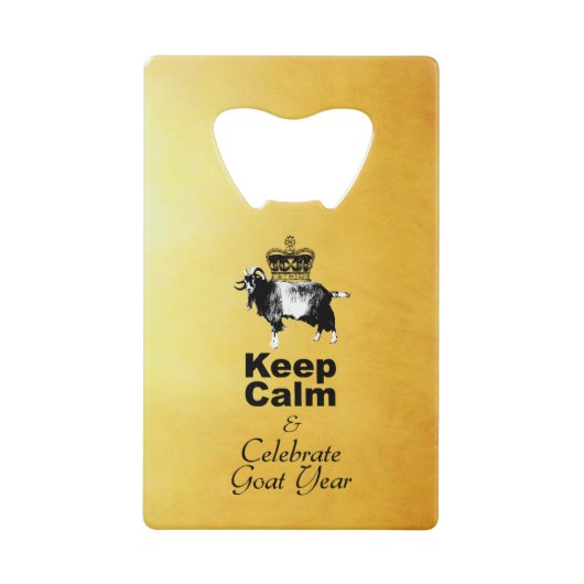 Keep Calm and Celebrate Goat Year 2027 BO クレジットカード栓抜き (正面)