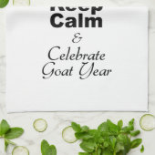 Keep Calm and Celebrate Goat Year 2027 KT キッチンタオル (折り畳み)