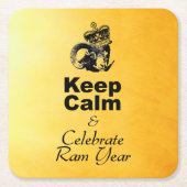 Keep Calm and Celebrate Goat year 2027 Pco スクエアペーパーコースター (正面)