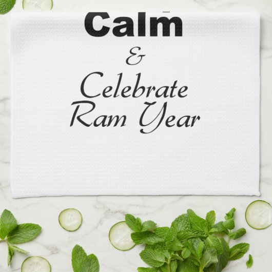 Keep Calm and Celebrate Ram Year 2027 KT キッチンタオル (折り畳み)
