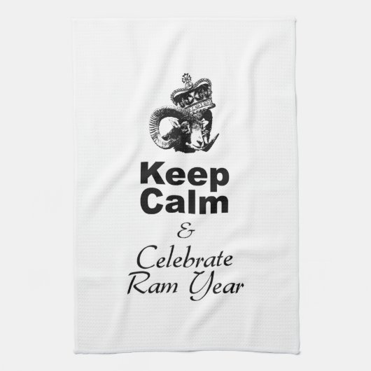 Keep Calm and Celebrate Ram Year 2027 KT キッチンタオル (縦)