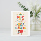 "Keep Calm and Check Your Mailbox" ポストカード (スタンド正面)