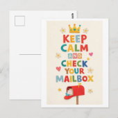 "Keep Calm and Check Your Mailbox" ポストカード (正面/裏面)