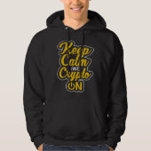 Keep Calm and Crypto On Bitcoin BTC Cryptocurrency パーカ (正面)