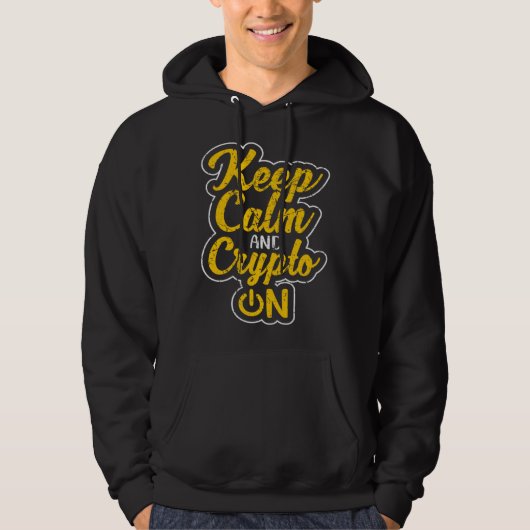 Keep Calm and Crypto On Bitcoin BTC Cryptocurrency パーカ (正面)