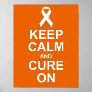 Keep Calm and Cure On Leukemia Cancer Poster ポスター
