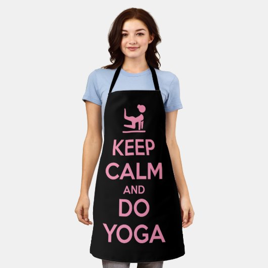 Keep Calm and Do Yoga エプロン (着用した状態)