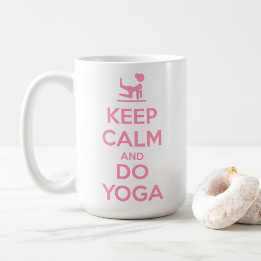 Keep Calm and Do Yoga コーヒーマグカップ (ドーナツ)