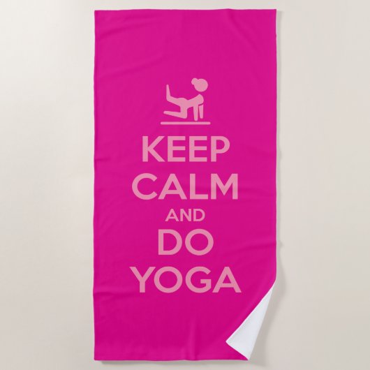Keep Calm and Do Yoga ビーチタオル (正面)