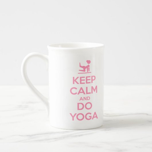 Keep Calm and Do Yoga ボーンチャイナマグカップ (左)