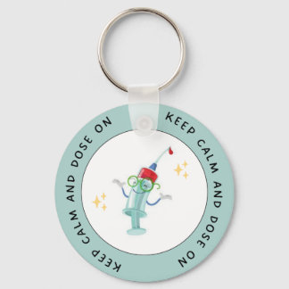 Keep Calm and Dose On – Funny Diabetes Keychain キーホルダー
