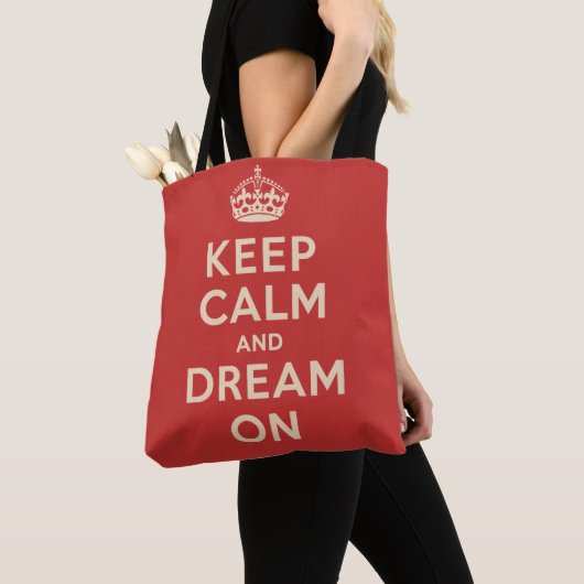 "Keep Calm and Dream On"  トートバッグ (クローズアップ)