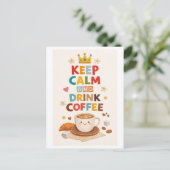 "Keep Calm and Drink Coffee" ポストカード (スタンド正面)