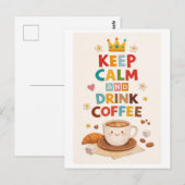 "Keep Calm and Drink Coffee" ポストカード (正面/裏面)