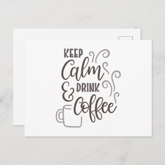 Keep calm and drink coffee ポストカード (正面/裏面)