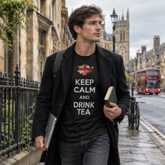 Keep Calm And Drink Tea - ベーシック メンズTシャツ Tシャツ