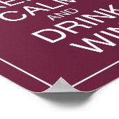 Keep Calm and Drink Wine Art Poster Print ポスター (角)