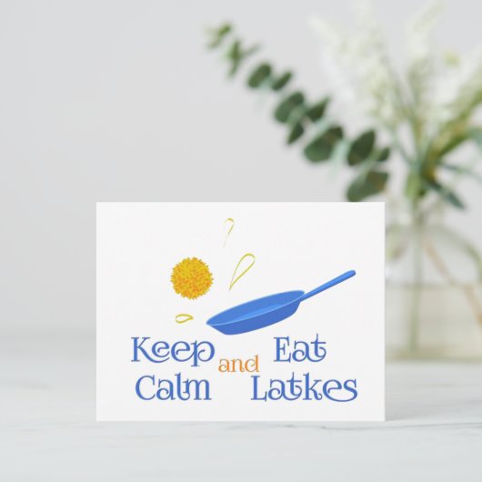 Keep Calm and Eat Latkes シーズンポストカード (スタンド正面)