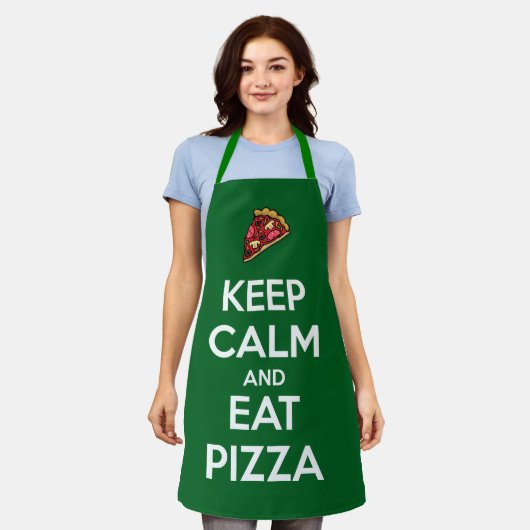 Keep Calm and Eat Pizza 2 エプロン (着用した状態)
