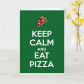 Keep Calm and Eat Pizza 2 カード (黄色い花)