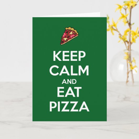 Keep Calm and Eat Pizza 2 カード (黄色い花)
