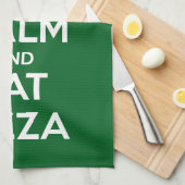 Keep Calm and Eat Pizza 2 キッチンタオル (四つ折り)
