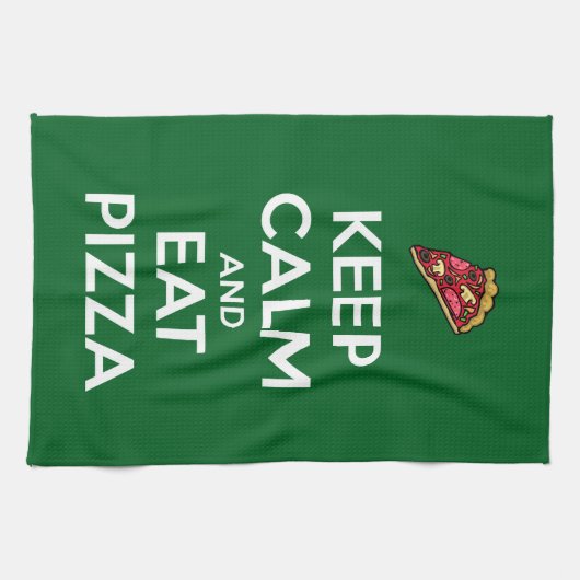 Keep Calm and Eat Pizza 2 キッチンタオル (横)