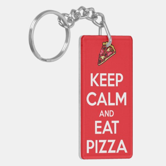 Keep Calm and Eat Pizza 2 キーホルダー (正面左)