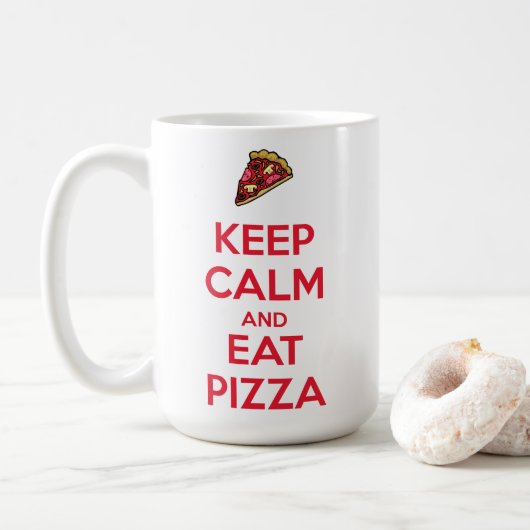 Keep Calm and Eat Pizza 2 コーヒーマグカップ (ドーナツ)