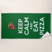 Keep Calm and Eat Pizza 2 ビーチタオル (正面)