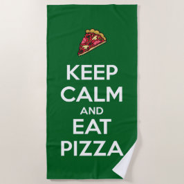 Keep Calm and Eat Pizza 2 ビーチタオル