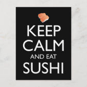 Keep Calm And Eat Sushi ポストカード (正面)