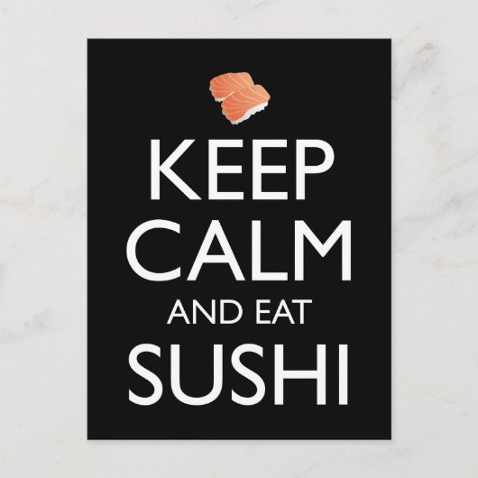 Keep Calm And Eat Sushi ポストカード (正面)