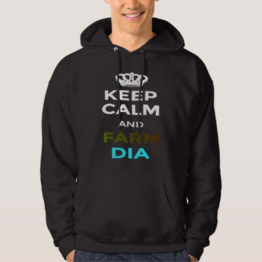 Keep Calm and Farm Dia Mine and Craft gaming PC co パーカ (正面)