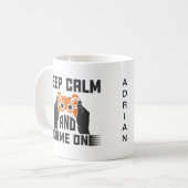 Keep Calm and Game On タイポグラフィ ゲーミング コーヒーマグカップ (正面左)